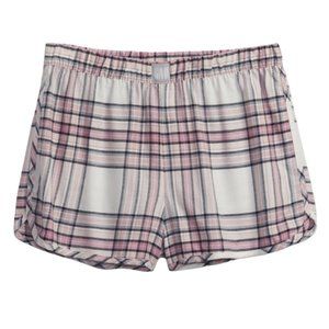 NEW Gap Women Flannel Pajama Shorts. Size XL. Pink Gray Plaid.‎